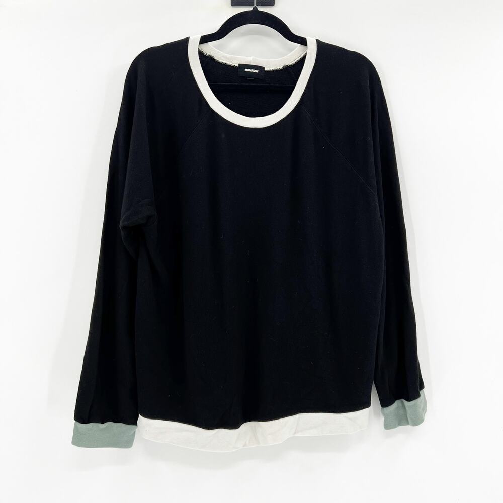 Monrow Black Pullover Sweater Lounge Wear Small‎